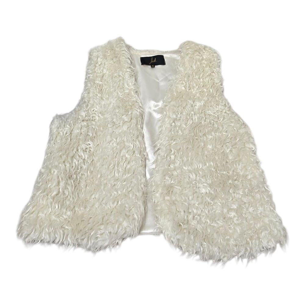 Women's Vest Faux Fur by Jack Size Medium White Sleeveless